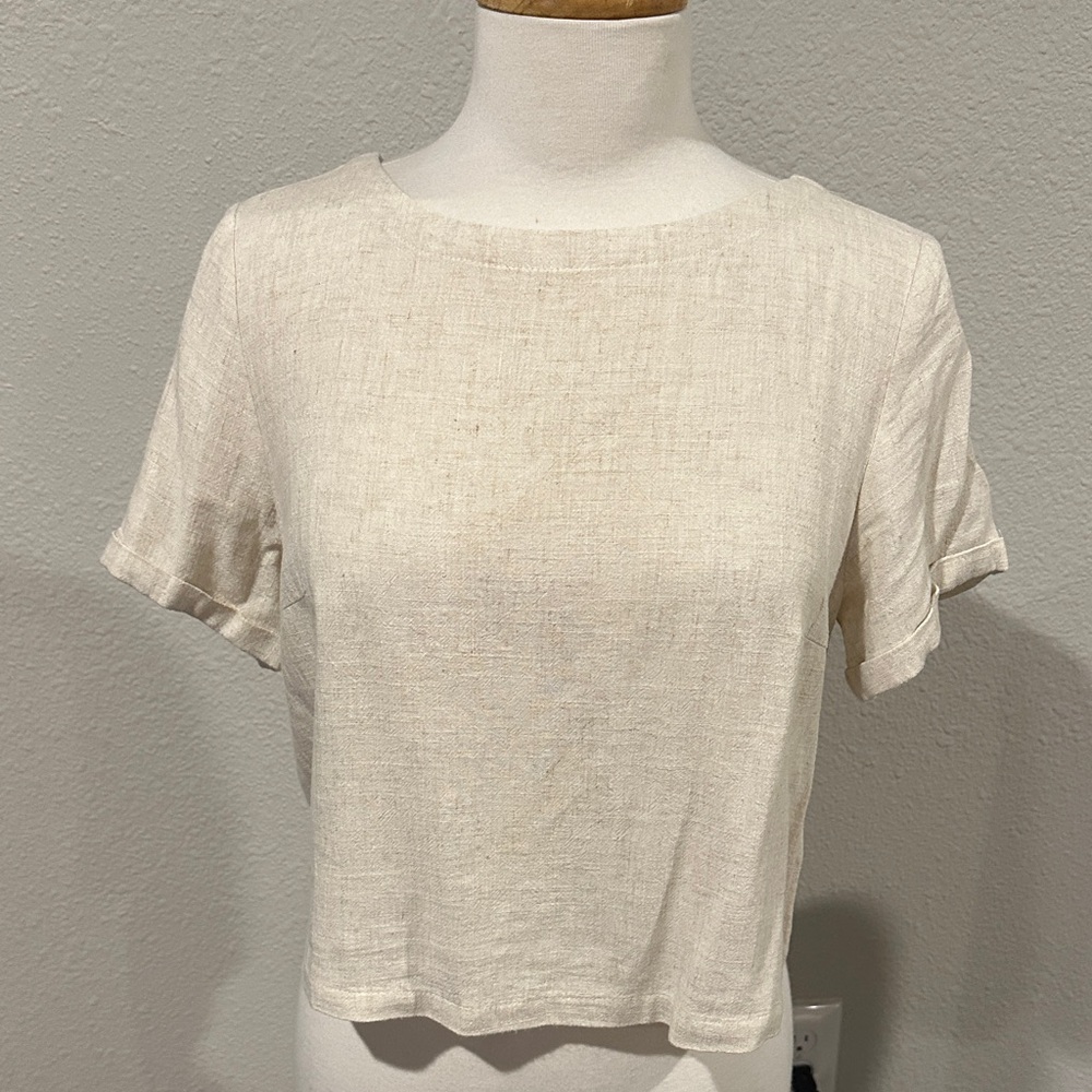 Cream Women's Linen Top